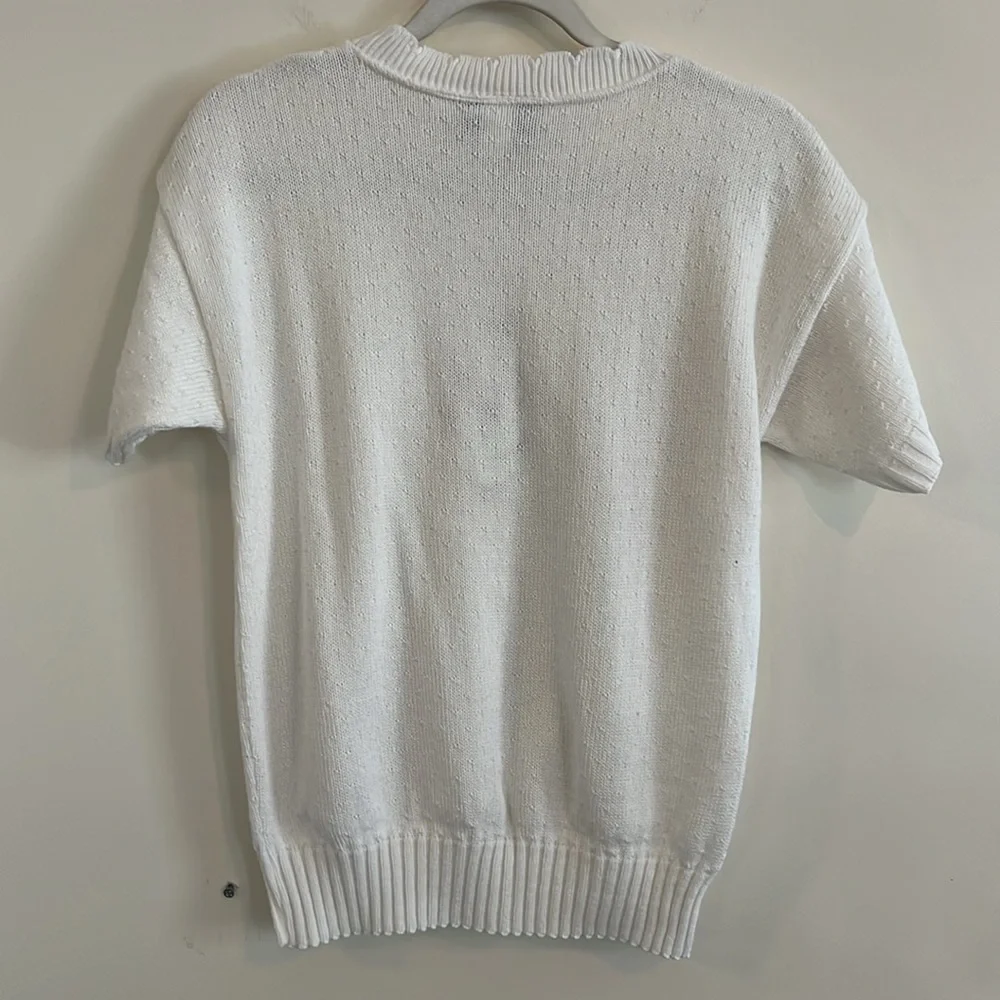 Vintage Bay Point Threads Cottagecore Short Sleeve Sweater Coquette Floral‎ S - Picture 5 of 5